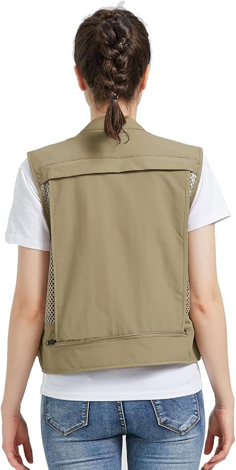 Ziker Women's Mesh Breathable Outdoor Quick Dry Safair Cargo Fishing Travel Vest with Multiple Pockets