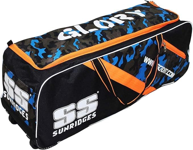 SS County Cricket Premium Cricket Kit Bag With Wheels - Full Size, Blue White Color