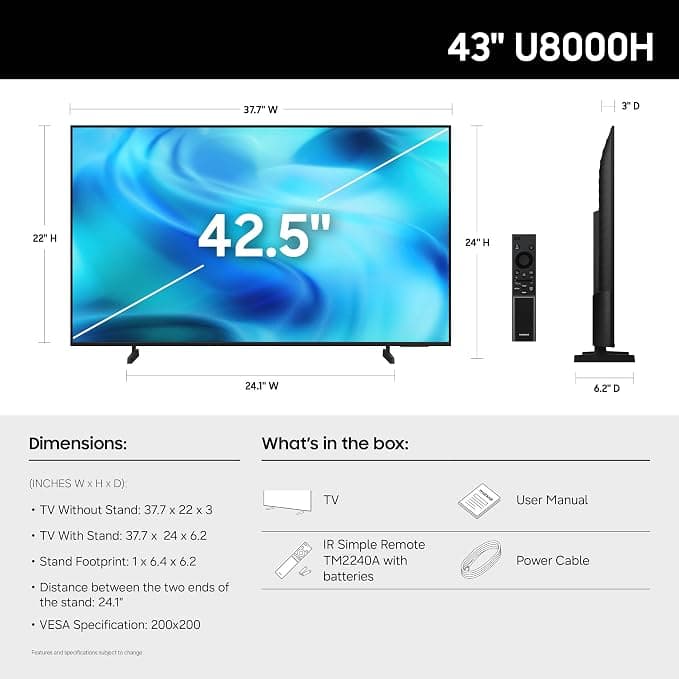 Samsung 43-Inch Class Crystal UHD
