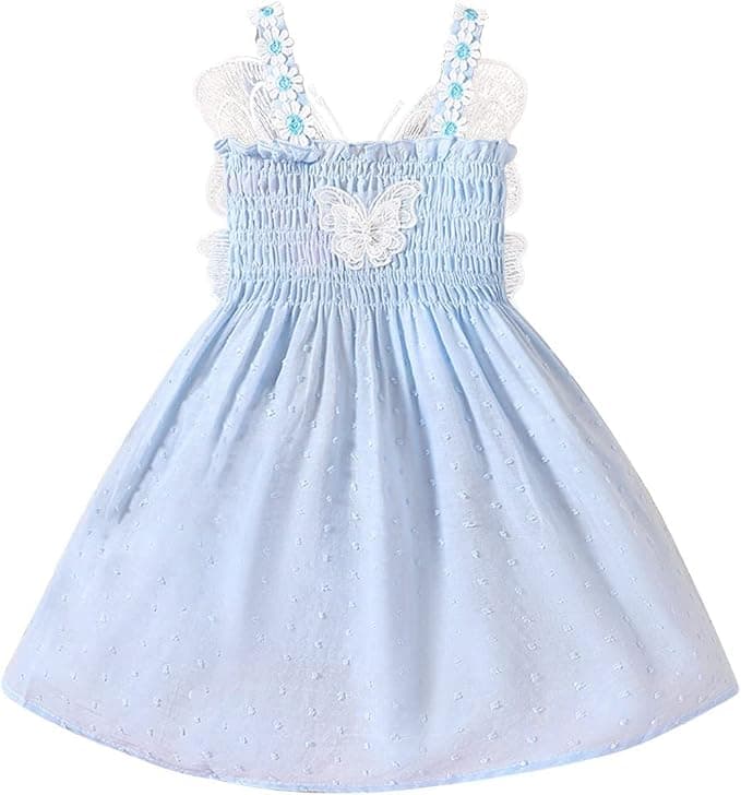 Moonker Cute Children Sleeveless Children Butterfly Dress