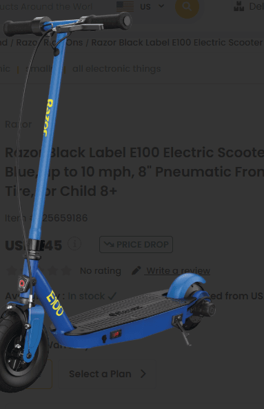 Razor Black Label E100 Electric Scooter